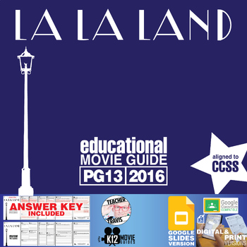 Preview of La La Land Movie Guide | Questions | Worksheet | Google Slides (PG13 - 2016)