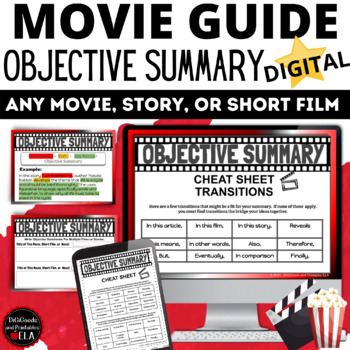 Preview of Movie Guide OBJECTIVE SUMMARY for ANY Short Films | Movies | Novels FREE