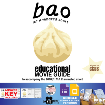 Preview of Bao (2018) Pixar Short Video Guide | Questions | Worksheet | Google Formats