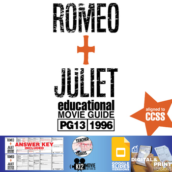 Preview of Romeo + Juliet Movie Guide | Questions | Worksheet | Google Slides (PG13 - 1996)