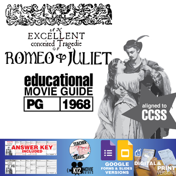 Preview of Romeo and Juliet Movie Guide | Questions | Worksheet | Google Slides (PG-1968)
