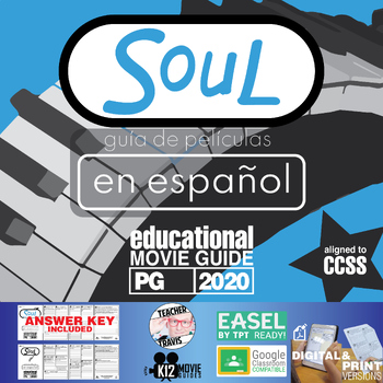 Preview of Movie Guide for Soul in Spanish | Español | Worksheet | Questions (PG - 2020)