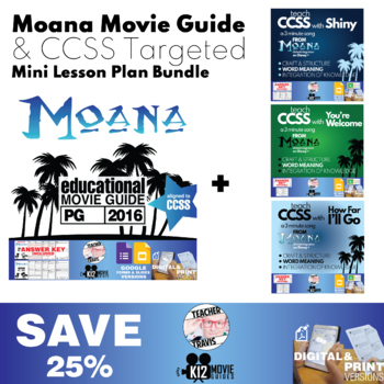 Preview of Movie Guide made for Moana & CCSS Targeted Mini Lesson Plan Bundle | SAVE 35%