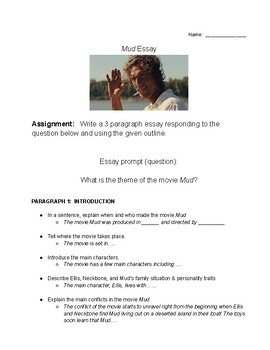 Preview of Movie Mud Essay Prompt & Outline