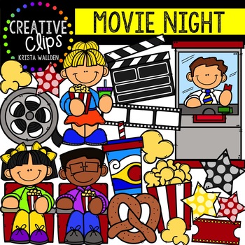 Preview of Movie Night Clipart {Creative Clips Clipart}