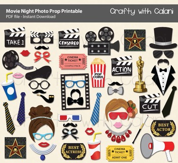 movie photo booth props