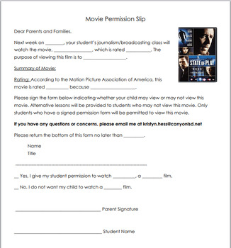 Preview of Movie Permission Waiver