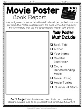 book report poster examples