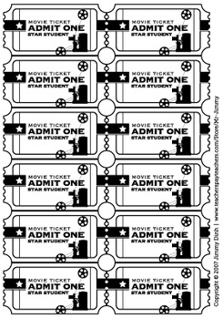 Movie Poster and Tickets - Reward System. Printable Incentives by Mr Jimmy