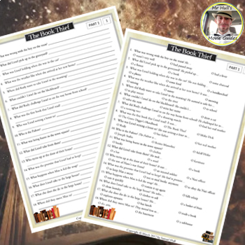 The Book Thief Movie Guide + Activities - Answer Key Included | TpT