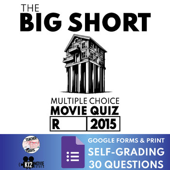 Preview of Movie Quiz made for The Big Short (R - 2015) | 30 Self-Grading Questions