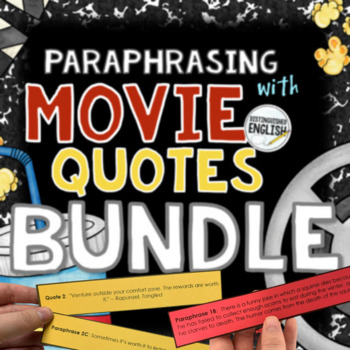 Preview of Paraphrasing Activities Avoiding Plagiarism Movie Quotes Middle School ELA