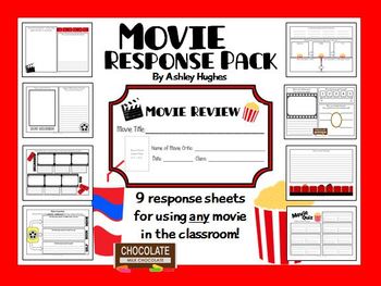 Preview of Movie Response Pack: 9 Printables to Use With Movies!