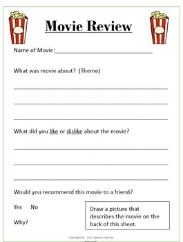 movie review handout