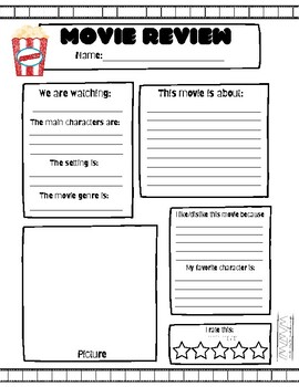 Preview of Movie Review/Inferences Worksheet