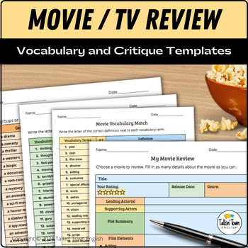 Movie and TV Show Review Vocabulary and Template: Editable PDF Doc for ...
