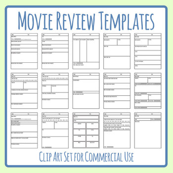 Preview of Movie Review Templates - Questions Worksheet Clip Art Commercial Use