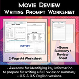 Movie Review Worksheet | Teachers Pay Teachers