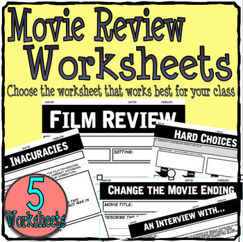 Preview of Movie Review Worksheets: Film Review