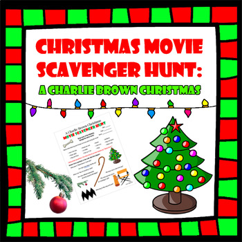 Preview of Printable Scavenger Hunt Activity for A Charlie Brown Christmas Movie