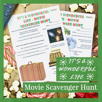 Preview of Christmas Movie Printable Scavenger Hunt Activity for It's a Wonderful Life
