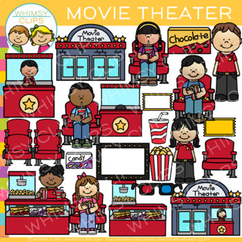 Preview of Kids Night at the Movie Theater Clip Art