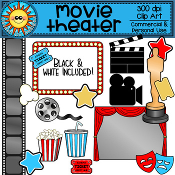 Movie Clipart, Movie Theater Clipart, Movie Night, (1997826)