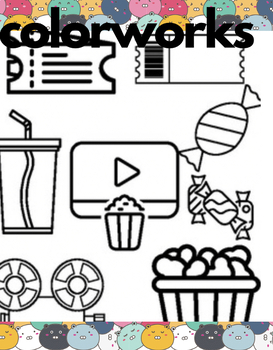 Preview of Printable Movie Theater Coloring Page PDF