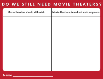 Preview of Movie Theater Debate Argument Graphic Organizer