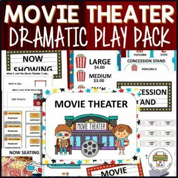 Preview of Movie Theater Dramatic Play Pack Pre-K