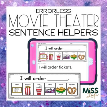 Preview of Movie Theater Errorless Sentence Helpers + Digital Slides 