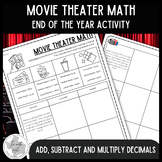 Movie Theater Menu Math | End of the Year