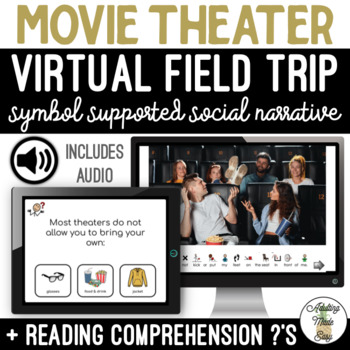 Preview of Movie Theater Virtual Field Trip Narrative & Comprehension Google Slides SS