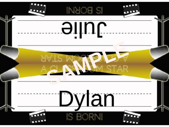 Preview of Movie Themed Name Plates and More! (Editable)