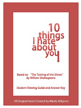 Preview of Movie Viewing Guide Compatible with 10 Things I Hate About You