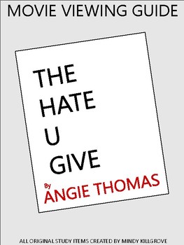 Preview of Movie Viewing Guide Compatible with The Hate U Give