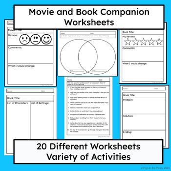 Preview of Movie and Book Companion Worksheets