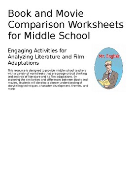 Preview of Movie and Book Comparison Worksheet Mini Unit with Worksheets, posters, plans!