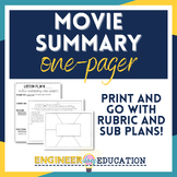 Movie or Video Summary One-Pager Rubric and Sub Plans