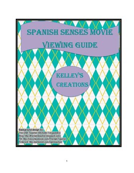 Preview of Spanish Movie viewing- 4 Senses worksheet