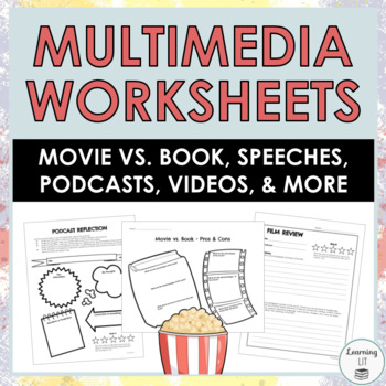 Preview of Movie Worksheets -  Movie v. Book - Activities for Any Film Video Podcast Speech