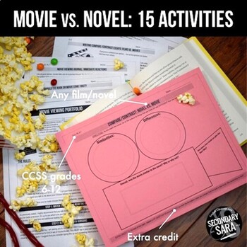 Preview of Movie vs. Book Compare and Contrast: 15 Activities for Secondary ELA