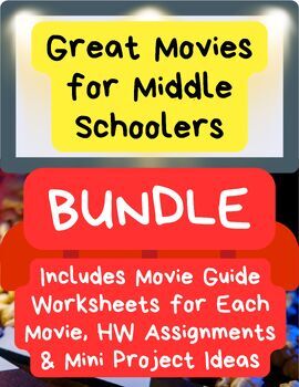 Preview of Movies for Middle Schoolers BUNDLE Watch Write Discuss Story Elements SEL DEI