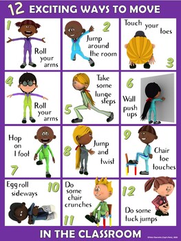 Moving in the Classroom Visual Series- 12 EXCITING Ways to Move in the ...