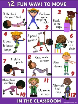 Moving in the Classroom Visual Series- 12 FUN Ways to Move in the Classroom