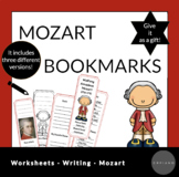 Mozart Bookmarks Worksheets. B&W and colored! It includes 