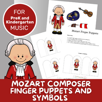 Preview of Mozart Finger Puppets | Composer Resources | PreK Musical Activities