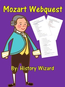 Preview of Mozart Webquest (Great Website for Kids)