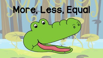 Preview of Mr. Alligator: More, Less, Equal! Comparing numbers Presentation and Worksheet