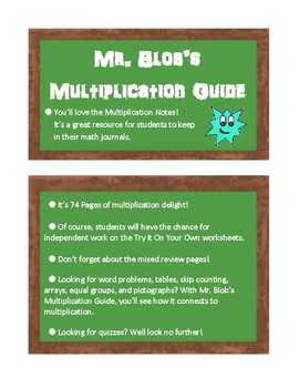 Preview of Mr. Blob's Multiplication Guide